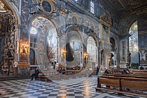 Interior of the Basilica della Santissima Annunziata in Florence